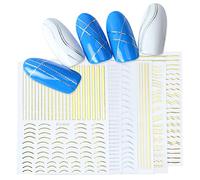 Nail Art 3D Stickers muraux Curve géométrique rayures ligne pour Foils ongles autocollant manucure adhésif Conseils style aléatoire