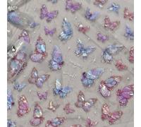 Nail Art 5D Fleurs Printemps avec Autocollant Ongles, Design Accessoires de Manucure Exquis pour Femmes (D)