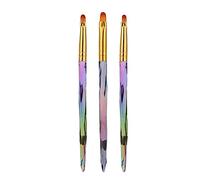 Nail Art Brush Set 3pcs Dotting Drawing Manucure Accessoires pour les pointes des ongles (Stylo à tête de tête ronde)