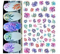 Nail Art Design Nail Art Stickers Été Noix De Coco Ananas Feuille Tropicale Fleurs Roses Dos Colle Ongles Autocollants,F700