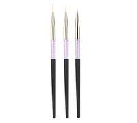 Nail Art Dotting Liner Brush Set 3PCS UV Gel Peinture Stylo Outil de Dessin Poignée en Strass Brosses à Ongles Professionnelles pour Salon Usage Domestique Rose Bleu Noir 7mm 11mm (Noir supérieur :