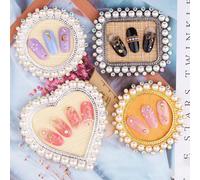 Nail Art Étagère Rétro Strass Perle Nail Art Plaque Faux Conseils Pratique Montrant Des Décorations De Salon De Support