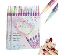 Nail Art Markers for Gel Nails 12 Colors Nail Art Pens Set, 2025 DIY Nail Art Marker Drawing Painting Liner Pen, for DIY Nail Art Design Manicure Decoration (2 pcs)