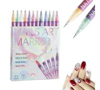Nail Art Markers for Gel Nails 12 Colors Nail Art Pens Set, 2025 DIY Nail Art Marker Drawing Painting Liner Pen, for DIY Nail Art Design Manicure Decoration (1 pcs)