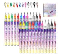 Nail Art Markers for Gel Nails, 3d Nail Markers for Nails Arts,DIY Nail Arts Markers,12 Colors Nails Art Pens Set, for Art Drawing Painting Point Dotting Manicure Tools (2 Set)