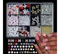 Nail Art papillon 3D avec motifs de cœurs à la fraise, 12 Styles mixtes pour décorations de cœurs mixtes pour fête de mariage