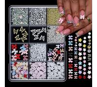 Nail Art papillon 3D avec motifs de cœurs à la fraise, 12 Styles mixtes pour décorations de cœurs mixtes pour fête de mariage