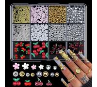 Nail Art papillon 3D avec motifs de cœurs à la fraise, 12 Styles mixtes pour décorations de cœurs mixtes pour fête de mariage