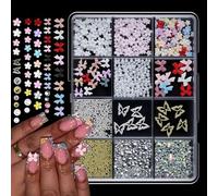 Nail Art papillon 3D avec motifs de cœurs à la fraise, 12 Styles mixtes pour décorations de cœurs mixtes pour fête de mariage