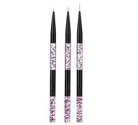 Nail Art Pen Brush Set High Quality Durable Plastic Manicure Tool for Line Drawing Painting Flowers Professional Salon Personal Use Blue Purple 3Pcs (Violette)