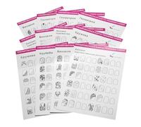 Nail Art Practice Book pour débutants de manucure Traine Cartes de dessin faciles à nettoyer 12 feuilles, livre pratique du nail art