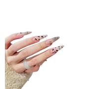 Nail art qui améliore le tempérament, nail art pur porté à la main, patch à ongles bombasse imprimé léopard fini détachable.(L)