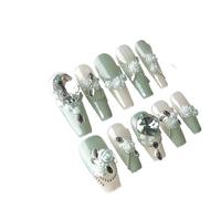 Nail art qui améliore le tempérament, nouveau nail art chaud à micro-fleurs porté à la main avec le même paragraphe, patch de faux ongles fini for nail art.(M)