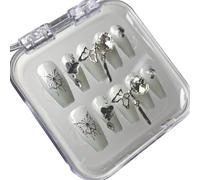 Nail art qui améliore le tempérament, nouveau patch de faux ongles portés à la main danse du papillon dégradé pénétrant dans la glace, nail art d'explosion d'ongles.(L)