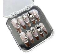 Nail art qui rehausse le tempérament, nouveau nail art français œil de chat porté à la main avec le même nail art fini.(XS)