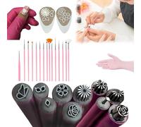 Nail Art Stamp Pen Set, Nail Art Stamp Pens,Nail Art Stamping Pen, Nail Art Stamp Pen Flower, Nail Graffiti Nail Art Dotting Tools, 15 Pcs Nail Stamp Pen Diy Nail Art Tools (10pcs)