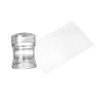 Nail Art Stamper Set avec motif terminé, tête en silicone transparent et grattoir pour nail art