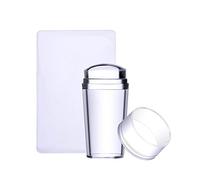 Nail Art Stamper Tampon en silicone transparent avec racloir, corps visible non différent pour décoration d'ongles, tampon à ongles transparent avec plaques