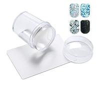 Nail Art Stamping,Tampon Stamping, Nail Art Stamper, 1set Nail Art Jelly Stamper avec racleurs Set transparent Soft Soft Clear Manicure Imprimé DIY Nail Art Outil de Salon ou à domicile