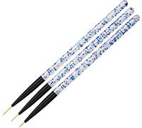 Nail Art Sticker Femmes Party Decor, 3 pcs Nail Art Liner Brushes Non-déformation Non-corrosif Nail Supplies Peinture Acrylique Liner Brushes pour Salon - BleuOpération facile