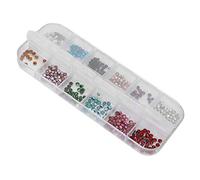Nail Art strass 12 couleurs manucure strass ongles cristaux lisse Non résine matériau indépendant en boîte ménage Salon de manucure