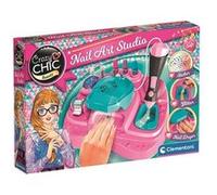 Clementoni - Nail Art Studio - Jeu Créatif pour Enfant - Sublime tes Ongles - Kit Complet Des Ongles Trendy - Vernis - Stickers - Paillette