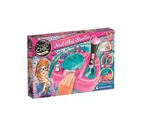 Clementoni - Nail Art Studio - Jeu Créatif pour Enfant - Sublime tes Ongles - Kit Complet Des Ongles Trendy - Vernis - Stickers - Paillette