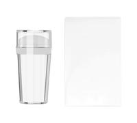 Nail Art Tampon en silicone transparent avec grattoir pour décoration d'ongles Corps transparent Visible Sans erreur
