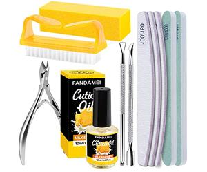 Nail Buffer and File, FANDAMEI Nail Care Kit with 3PCS Nail Files, 2PCS Nail Buffers, Block, Cuticle Nipper, Cuticle Pusher, Peeler. Cuticle Oil Milk and Honky Nail Manucure