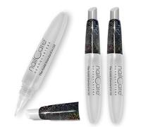 Nail Care Headquarters Bliss Kiss Lot de 3 stylos à huile holographique rechargeable pour ongles avec pinceau