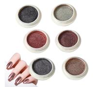 Nail Chrome Set, 6 Colors Glitter Fingernail, 1.18x1.18in Portable Shimmer Nail, Halloween Nail Supplies, Glitters Nail Powder for Festival, Dating, Makeup