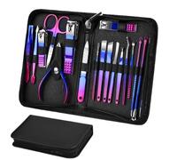 Nail Clipper Set, 18X Stainless Steel Manicure Set, Toenail Cutting Kit, Nail Care Tools with Case, Professional Grooming Kits for Outdoor Travel, Colorful, 18 Pieces/Set