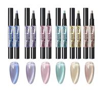 Nail Color Pens - 6 Piece Magnetic Gel, High Gloss Quick Dry Manicure | Magnet Gel Nail Markers Set for Adults Women Beginners Travel Party Commute
