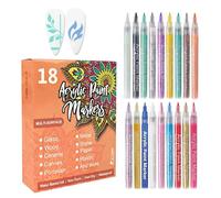 Nail Coloring Pen Brush, 14.5x1.5cm 18-Color Fine Tip Long Lasting Painting Pen with PP Material, Dotting Liner Tool, Nail Decoration, Salon Manicure