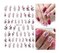 Nail Decals Aquarelle Violet Bleu Sec Pétales Fleurs Fleurs Dos Colle Ongles Autocollants,Han519