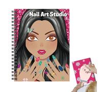 Nail Design Sticker Book - Activité de jeu interactive, collection d'autocollants réutilisable créative | Kit de jouets de coloriage de conception de ongle, style de bricolage amusant pour les