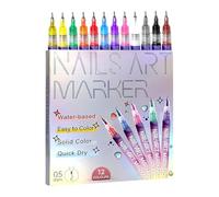 Nail Doodle Pens for Kids, 12 Colors Nails Art Marker Pens, 0.5mm Fine Tip for Painting, Nail Art Markers for Creative DIY Designs