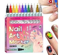 Nail Dotting Markers | Nail Polish Markers,12 Colors Fingernail Art Tools For Women Girls Wife Girlfriend Daughter Holiday Christmas Birthday Party Home Salon