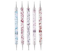 Nail Dotting Pen Professionnel Double Tête Nail Art Dotting Tool Set pour DIY Manucure Nail Design avec Boule en Métal Strass Acrylique Matériel 5pcs 12.8cm
