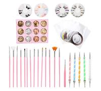 Nail Dotting stylo Rhingestones Decoration Nail Art Brosse en papier d'aluminium Paper Paper Manucure Toolt Tool for Professional Coul Salon and Home Utilisy Material 15 Brosses 5