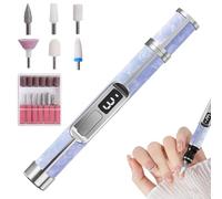 Nail Drill, 3 Speed Rechargeable Nail File for Salon Use, 6.3x0.79 Inches Portable Manicure Pedicure Tool with Foot Callus Remover Function, Electric Polishing Drills for Women Men Beginners Travel