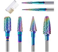 Nail Drill Bits Set 6 Pieces with Cleaning Brush, 3/32 Inch Professional Tungsten Carbide Tips, Cuticle Drill Bits for Manicu PINCE