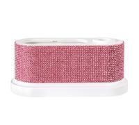Nail Drill Machine Holder with Rhinestones 8 Holes Nail Drill Bit Holder Nail Efile Stand and Organizer Box Case Pink