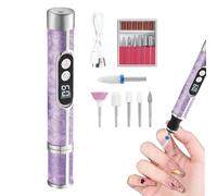 Nail Drill Machine - Rechargeable Digital Display Manicure Tool for Nail Care | High Speed Adjustable Control with Quiet Operations, Portable Electric File for Shaping Polishing Buffing Home Salon