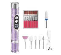 Nail Drill Professional - Low Noise Rechargeable with 18 Bits Manicure Nails Machine for Home Salon Travel Toenail Fingernail Shaping Polishing Buffing