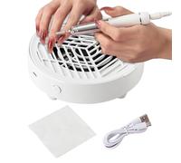 Nail Dust Extractor - Suction Unit, 15x15x4.5cm Professional Machine for Nail Studio, Electric Manicure Tool with Quiet Suction, Beauty Salon, Collector for Girls and Starters Beginners