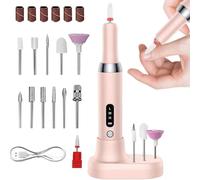 Nail Filer Electric, Nail Drill Kit with 3 Modes, Portable Nail Drill Machine, Electric Nail Filer for Home Nail Salon, Manicure Pedicure Tool, Includes 12 Drill Bits for Nails, Gel Polish Removal