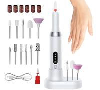 Nail Filer Electric, Nail Drill Kit with 3 Modes, Portable Nail Drill Machine, Electric Nail Filer for Home Nail Salon, Manicure Pedicure Tool, Includes 12 Drill Bits for Nails, Gel Polish Removal