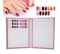 Nail Gel Card - 2 types nails card 216 couleurs Nail Gel Couleur Carte ongles Tableau d'affichage polonais Livre Nail Art Afficher Shelf (Couleur : Rose)