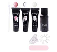 Nail Gel Kit - Naill Sculpting Forms Gels Set | Nail Ьuilder gel | 3 Color Extension Gels, Nails Forms, Slip Solution, Nails File, Clip And Brush Tool Set, Long Lasting Manicure Kit